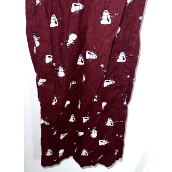 Old Navy Snowman Pattern Pajama Pants X-Large 100% Cotton Red Winter - Picture 7 of 8